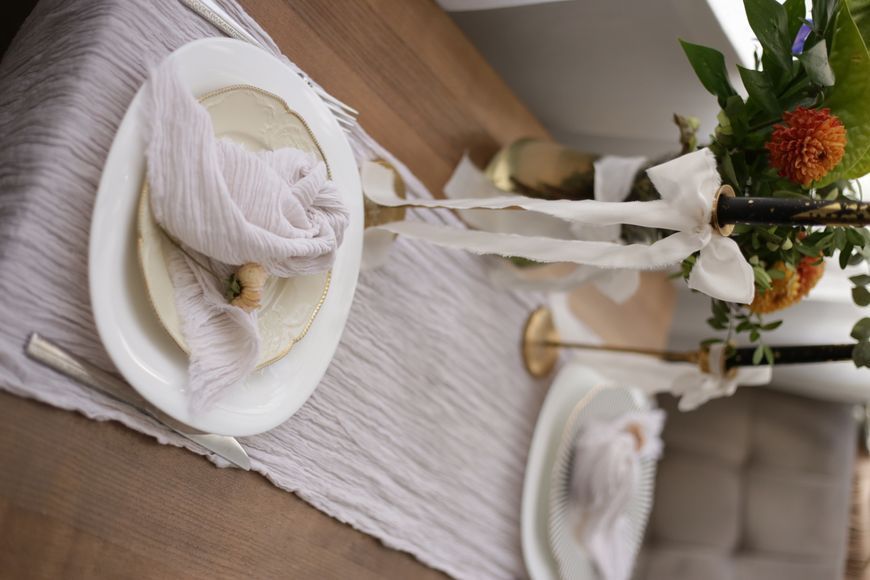 Серветка з щільної марлі для декору столу VTILENE Ivory GN-1003044 &mdash; декор для весільного столу та фотосесій VTILENE studio