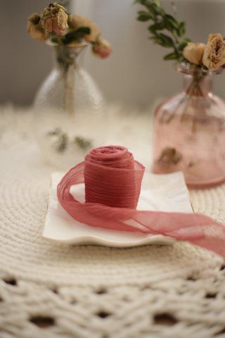 Жатий шовк стрічка для декору VTILENE Pressed rose CSR-100085 &mdash; декор для весільного столу та фотосесій VTILENE studio