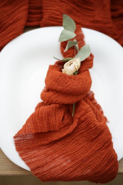 Серветка марлева для декору столу VTILENE  Terracotta GN-1003030 &mdash; декор для весільного столу та фотосесій VTILENE studio