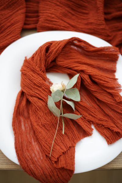Серветка марлева для декору столу VTILENE  Terracotta GN-1003030 &mdash; декор для весільного столу та фотосесій VTILENE studio